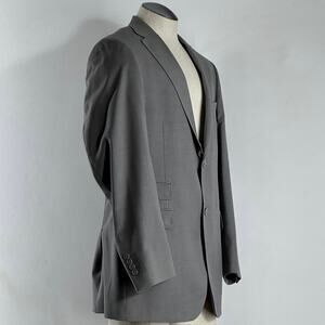Gino Valentino Men's Made In Italy Blazer Zegna 150S Gray Wool Silk Jacket Sz 42